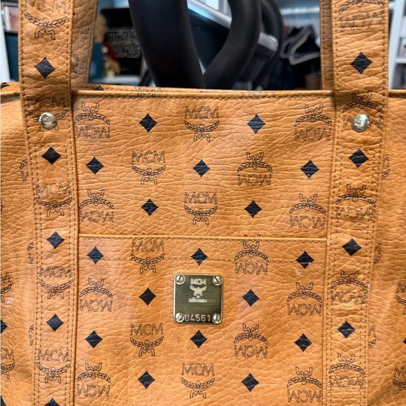 MCM Cognac/Tan Visetos Logo Tote - Picture 2 of 6